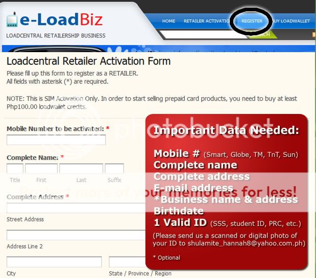 Register as Loadcentral Retailer Via Online Registration Form e-loadbiz,loadcentral,Register as Loadcentral Retailer Via Online Registration Form