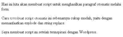 Script PHP Paragraf Otomatis Via Form