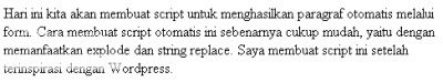 Script PHP Paragraf Otomatis Via Form