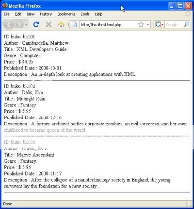 Hasil Parsing XML