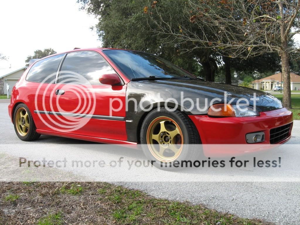 FT Carbon Fiber fenders EG for Red Fenders Tampa Racing